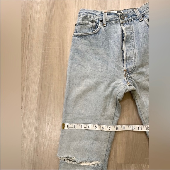 redone vintage levi’s 501 straight jeans size 24 - Picture 11 of 11